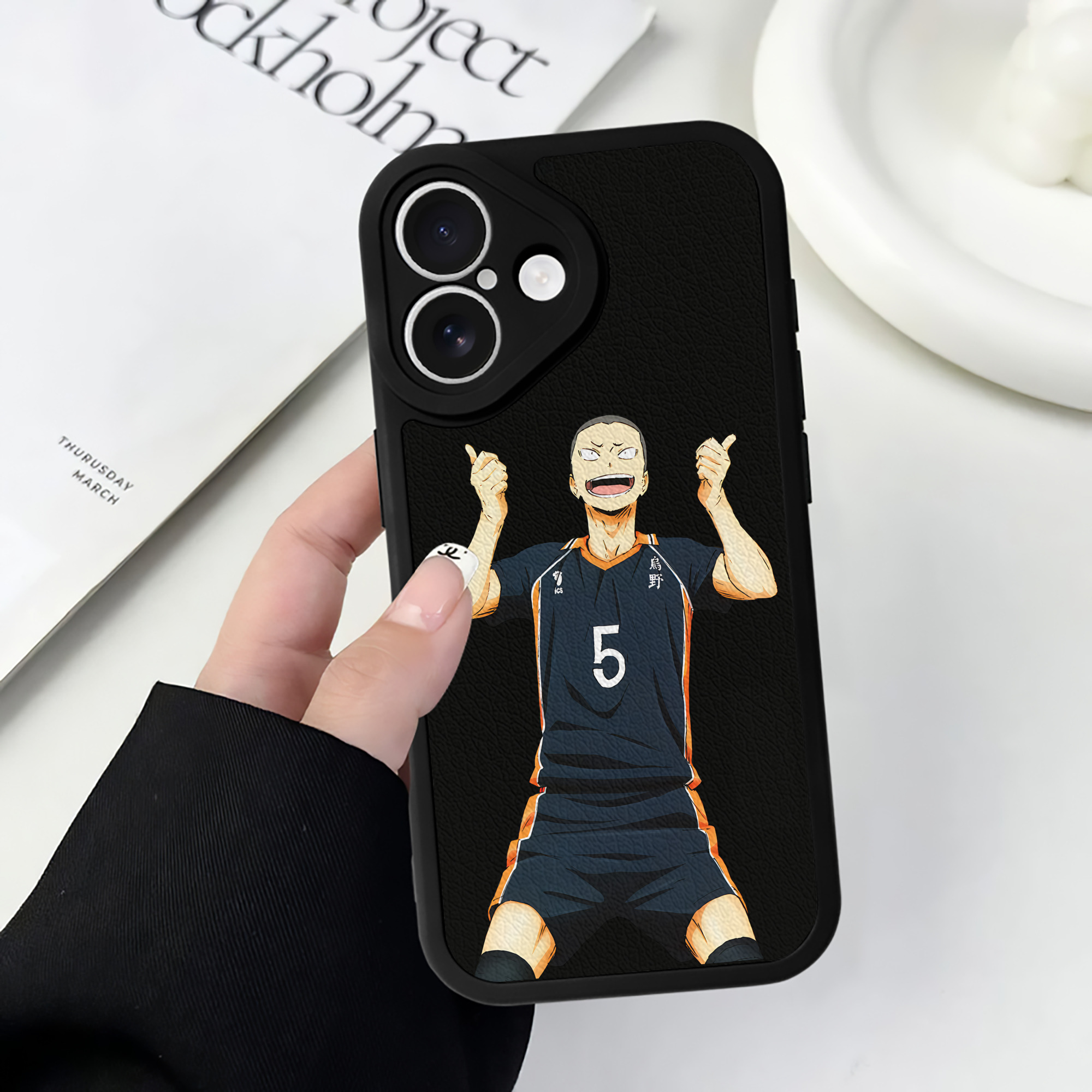 （画像用） ハイキュー!! Haikyu!! 【iPhone 16シリーズ対応】シリコンスマホケース（レザー調） 材質：シリコン
